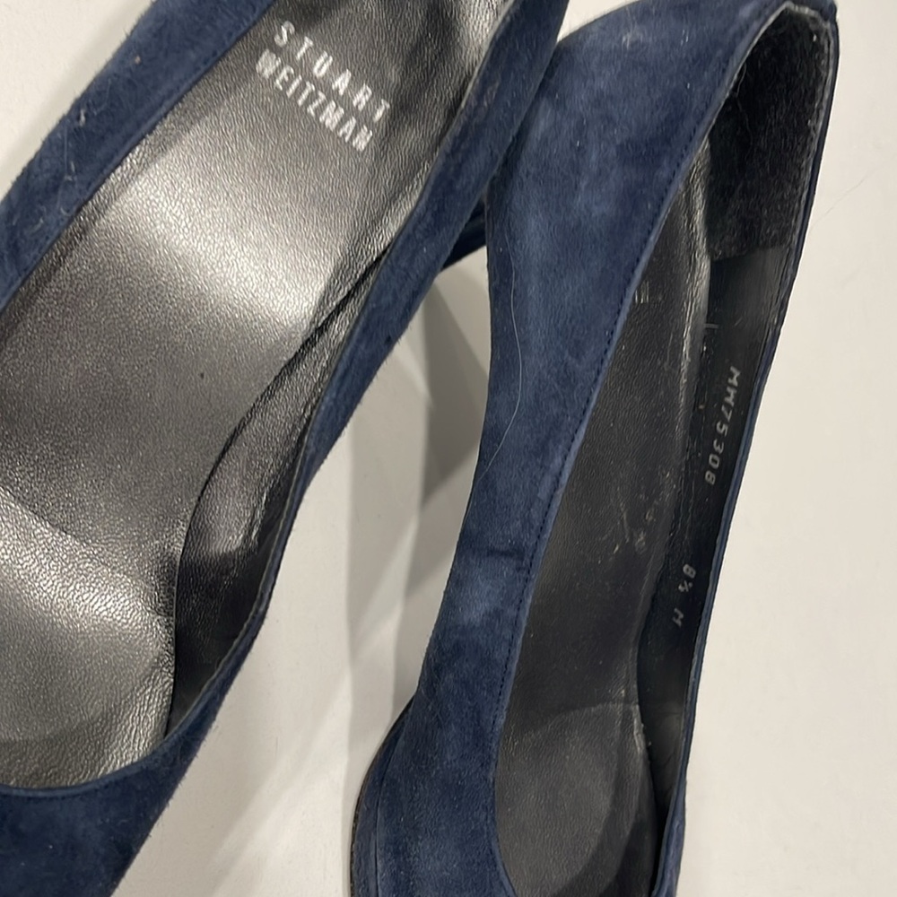 Stuart Weitzman Blue Suede shoes - Picture 2 of 6